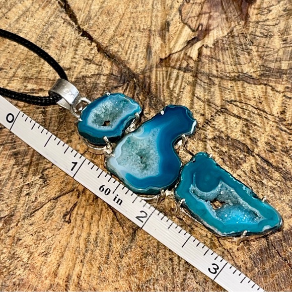 Large Drusy Solar Quartz Pendant 3 1/4" - Picture 15 of 15